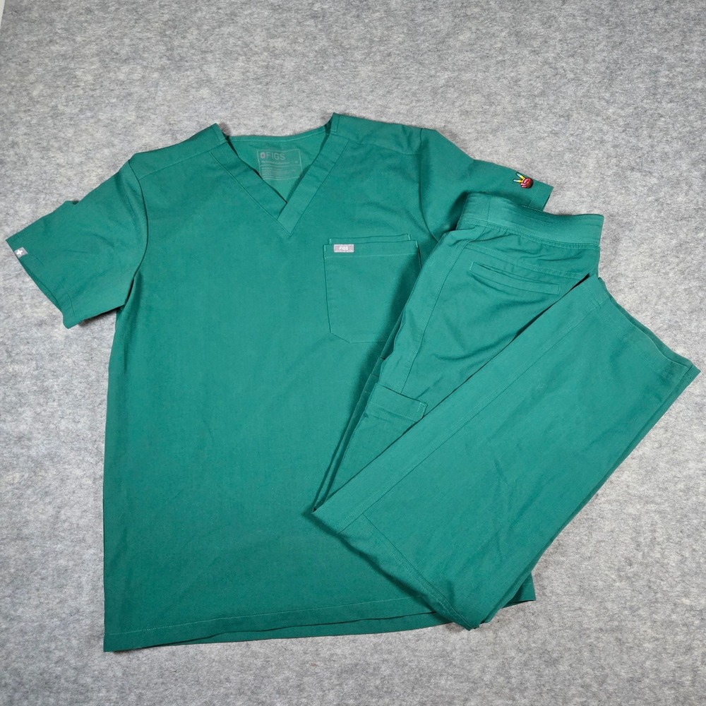 Figs Mens Green Technical Collection Cargo Scrub Set Size M